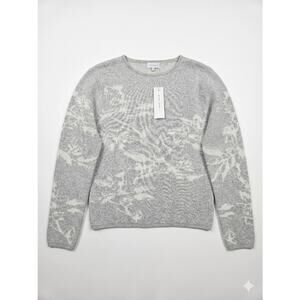 NEW Bianco & Blu M Merino Wool Cashmere Blend Heather Gray Sweater Casual